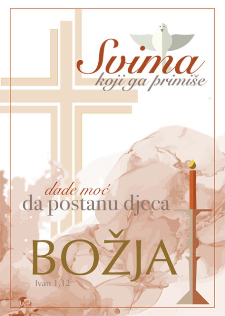 Čestitka za krštenje - koraljna